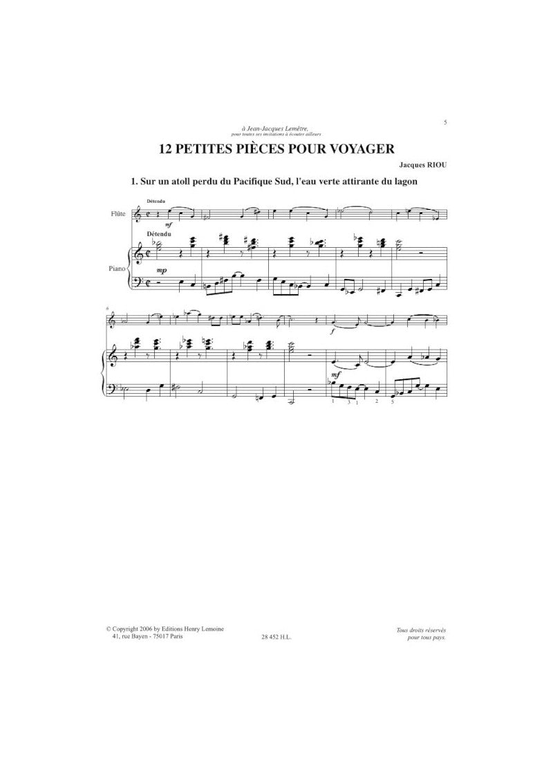 Riou: 12 Short Travel Pieces