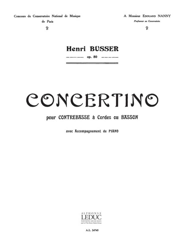 Büsser: Concertino, Op. 80