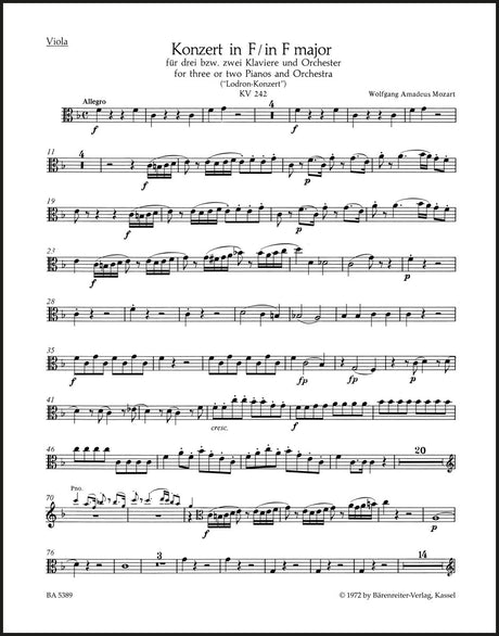 Mozart: Concerto No. 7 for 2 or 3 Pianos, K. 242 ("Lodron Concerto")