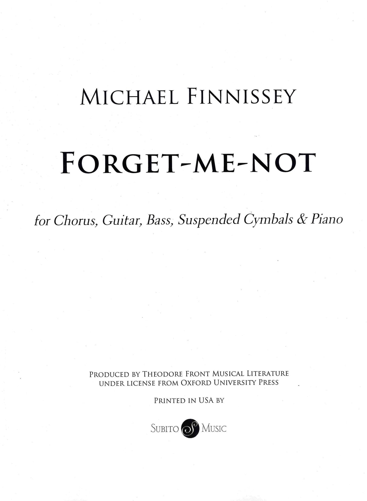 Finnissy: Forget-Me-Not