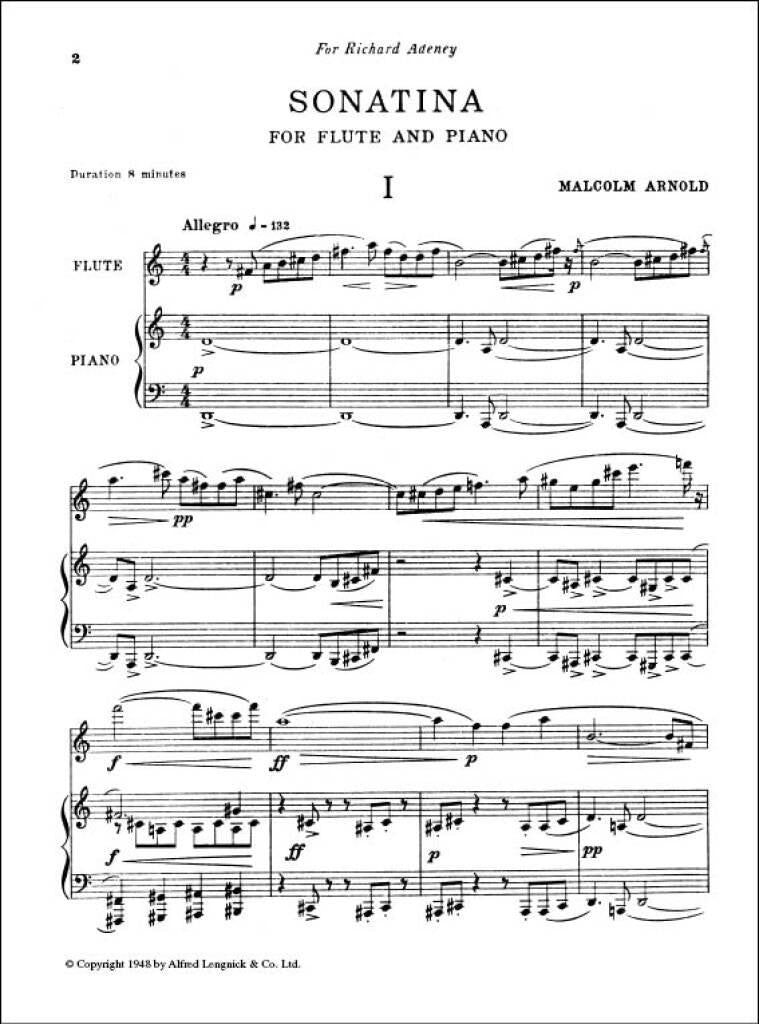 Arnold: Sonatina for Flute and Piano, Op. 19