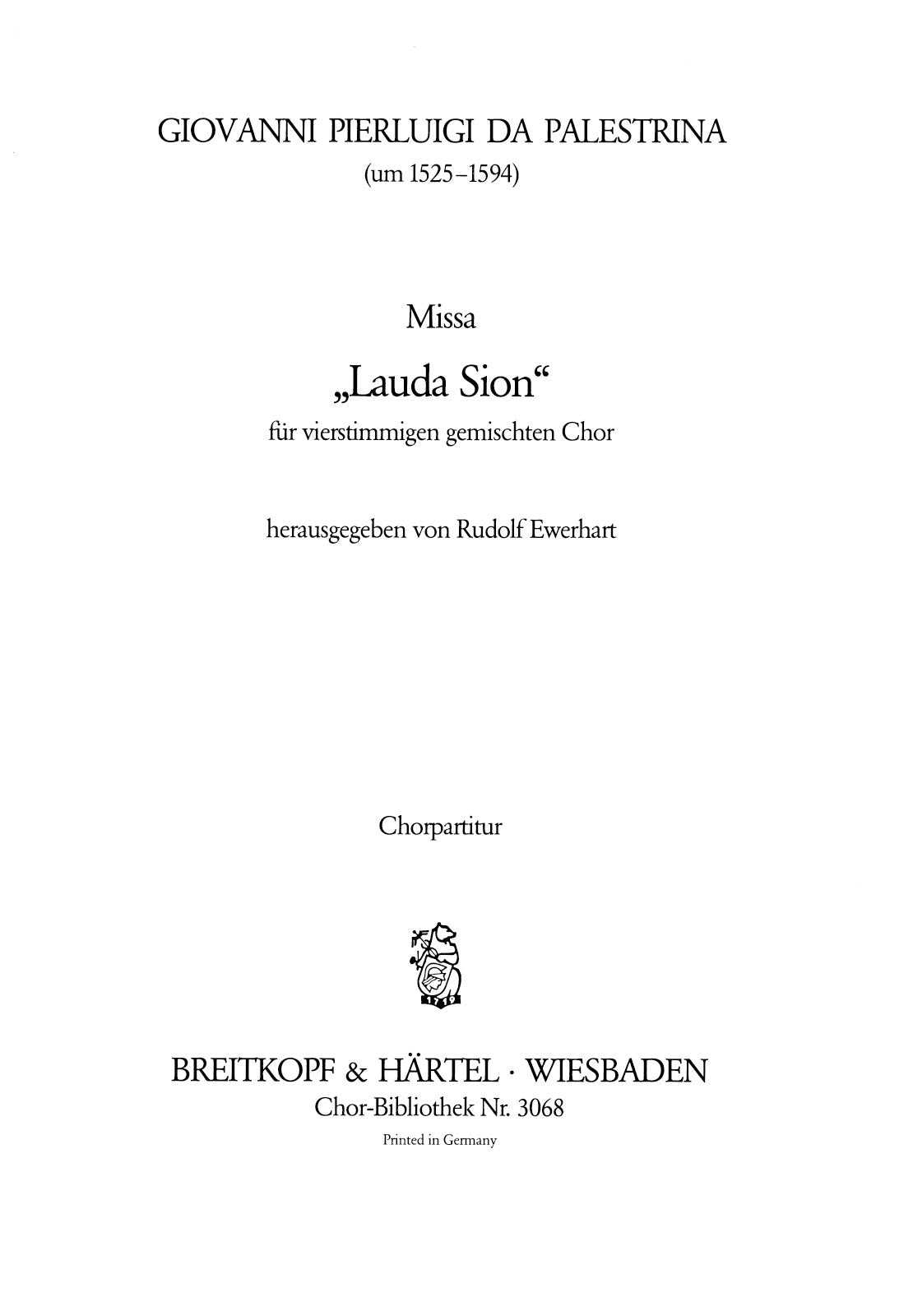 Palestrina: Missa "Lauda Sion"