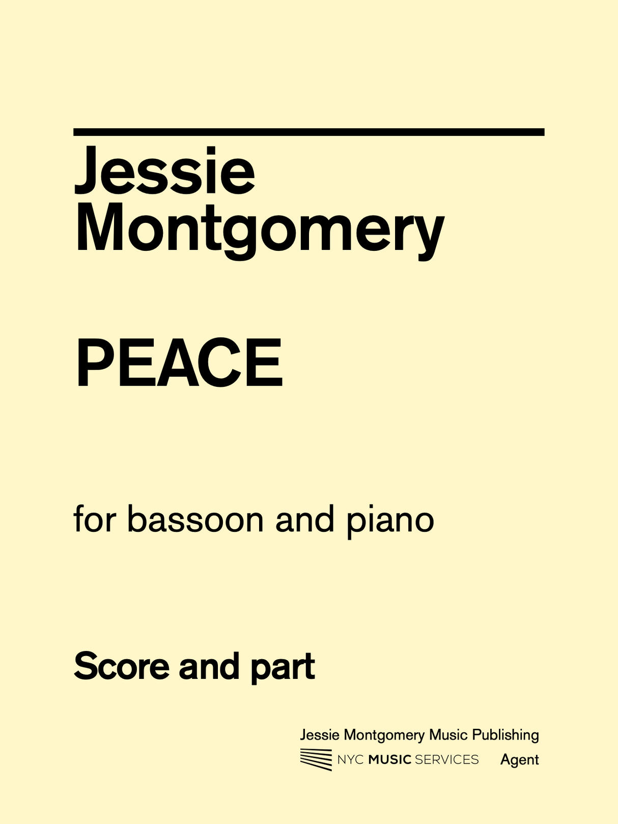 J. Montgomery: Peace (Version for Bassoon & Piano)