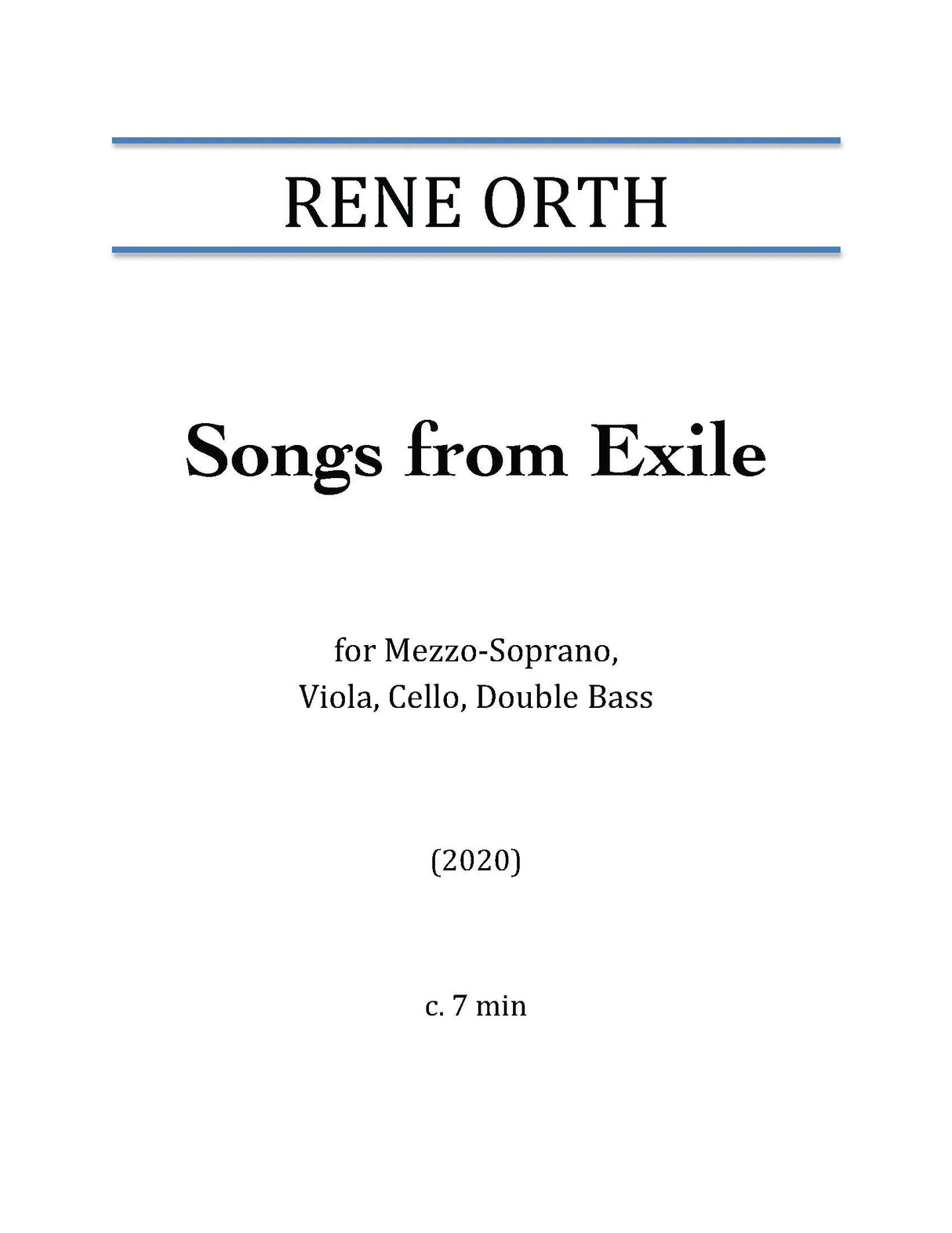 Orth: Songs from Exile