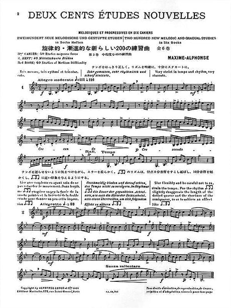 Maxime-Alphonse: 200 New Etudes - Volume 3 (40 Studies of Medium Difficulty)