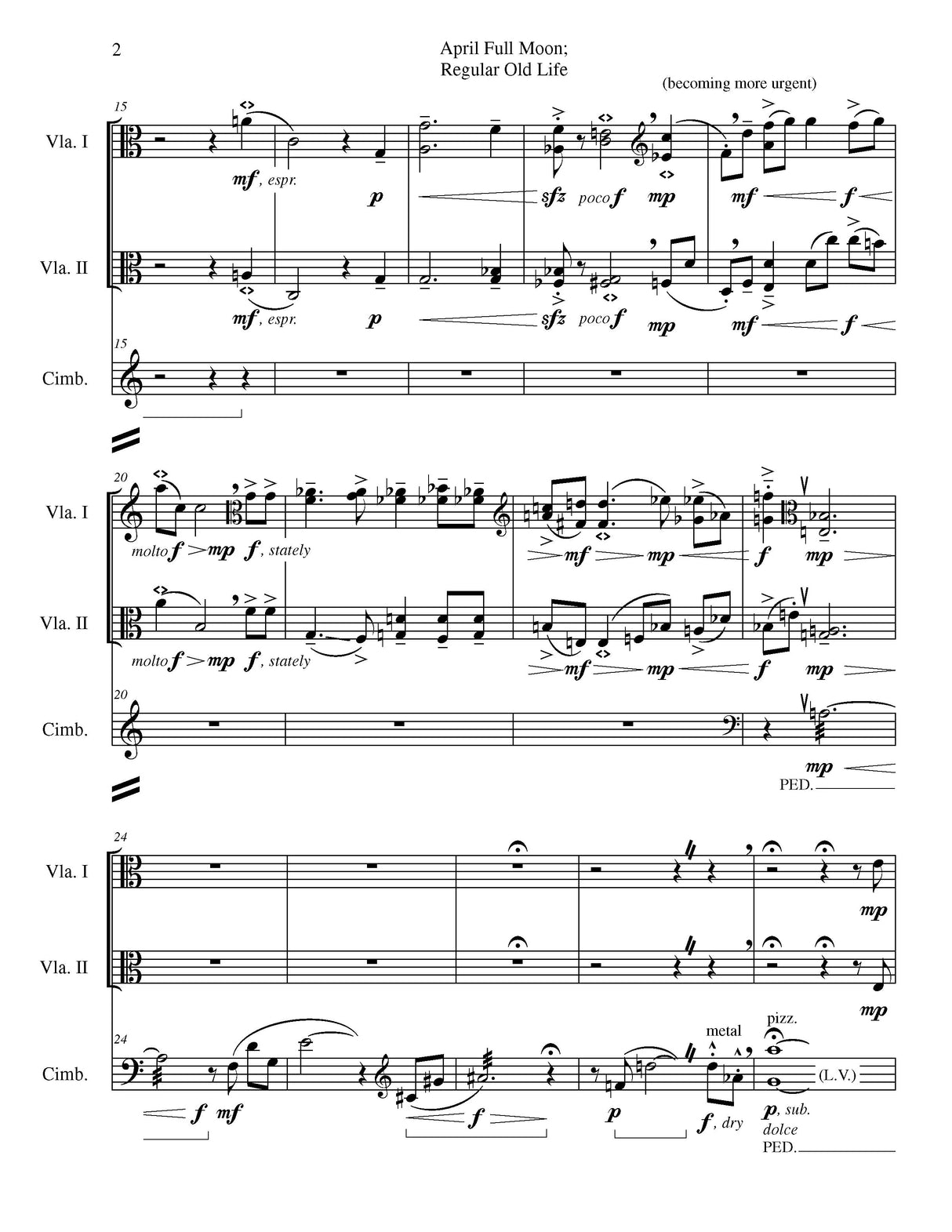 McDonald: April Full Moon; Regular Old Life, Op. 695