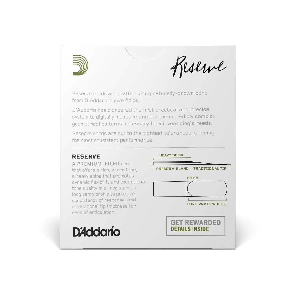 D'Addario Reserve Alto Saxophone Reeds, 10-pack