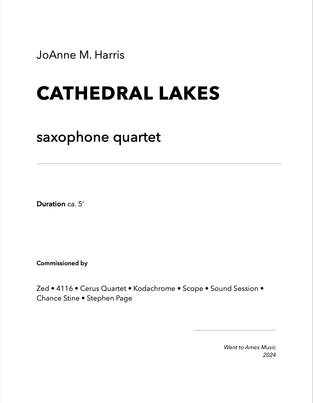 J.M. Harris: Cathedral Lakes