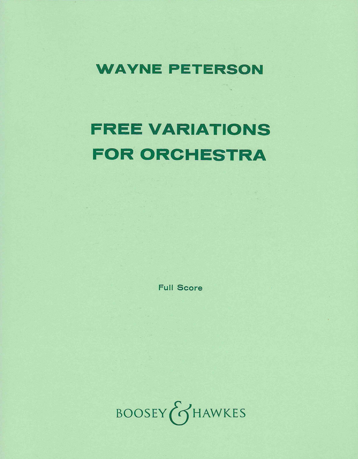 Peterson: Free Variations for Orchestra
