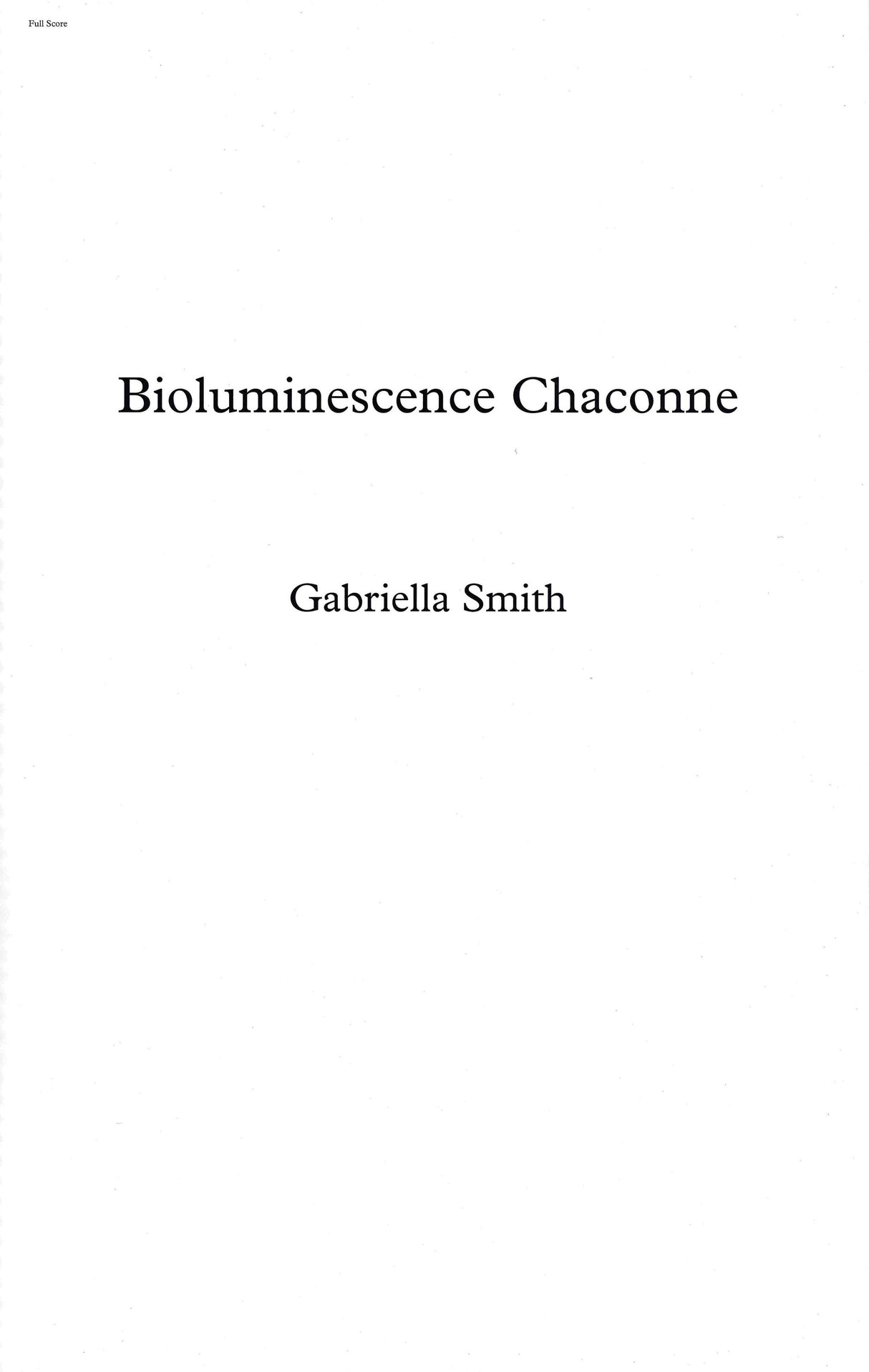 G. Smith: Bioluminescence Chaconne