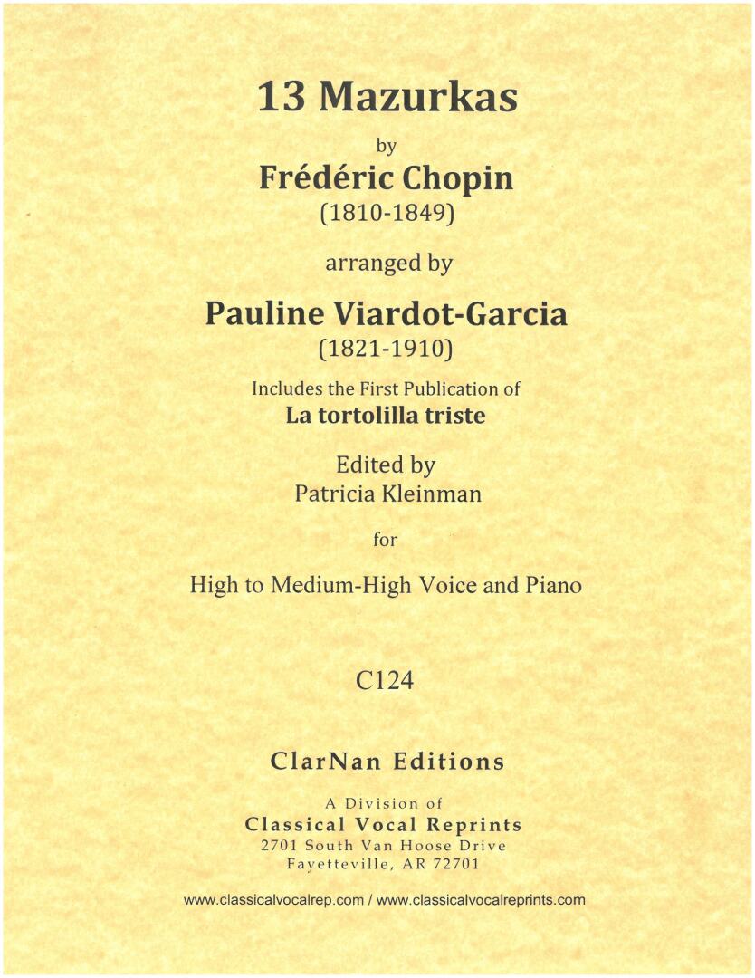 Viardot-Garcia: 13 Mazurkas by Chopin