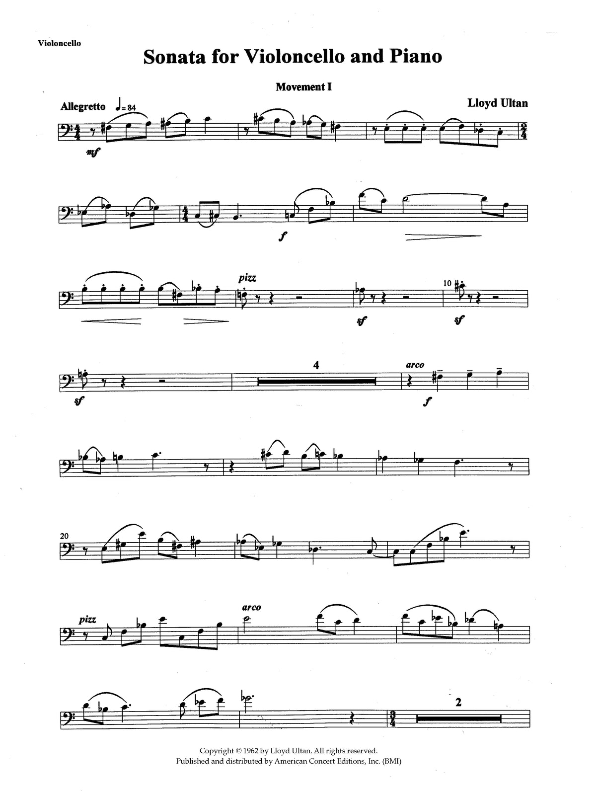 Ultan: Cello Sonata