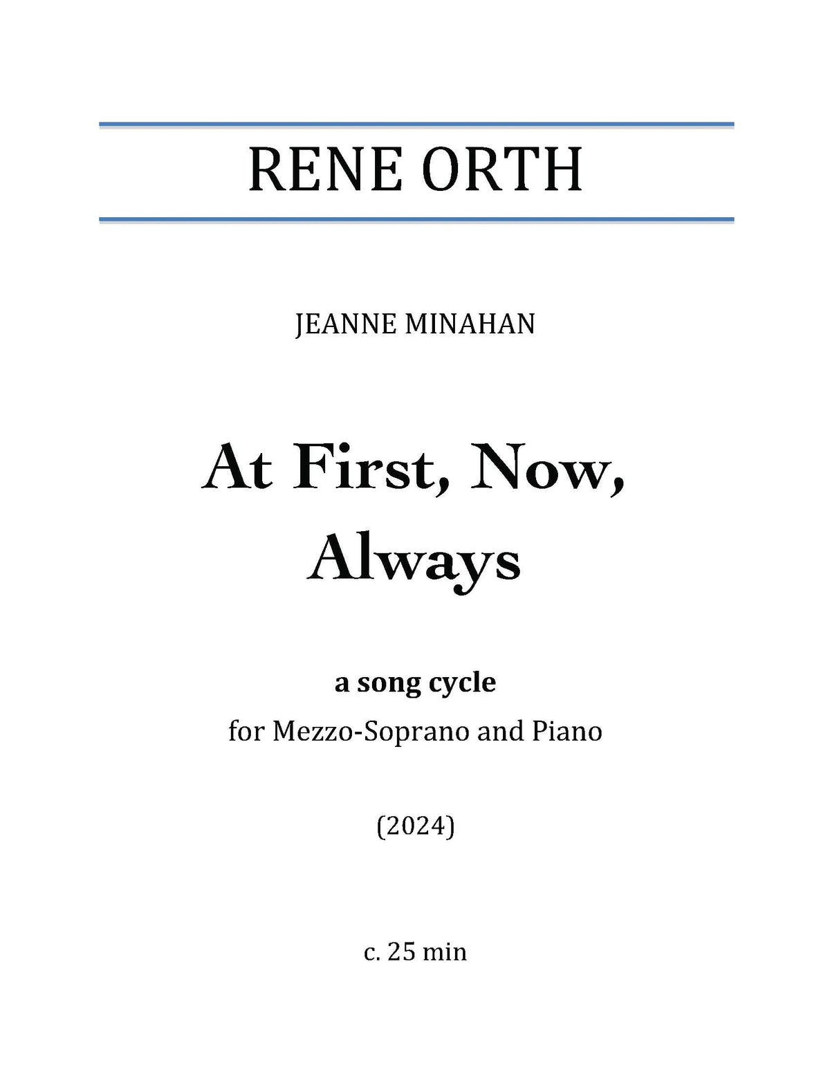 Orth: At First, Now, Always