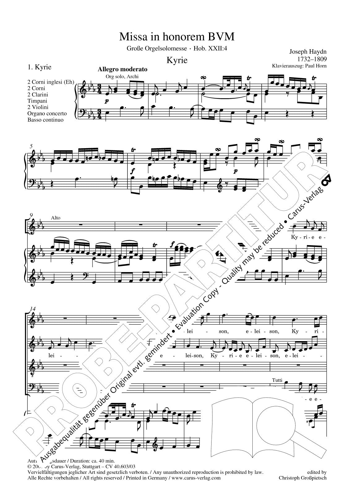 Haydn: Missa in honorem Beatissimae Virginis Mariae, Hob. XXII:4