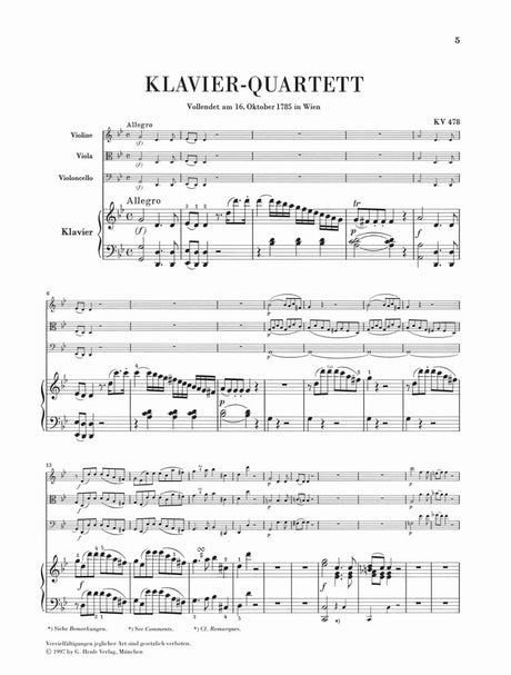 Mozart: Piano Quartets, K. 478 and 493