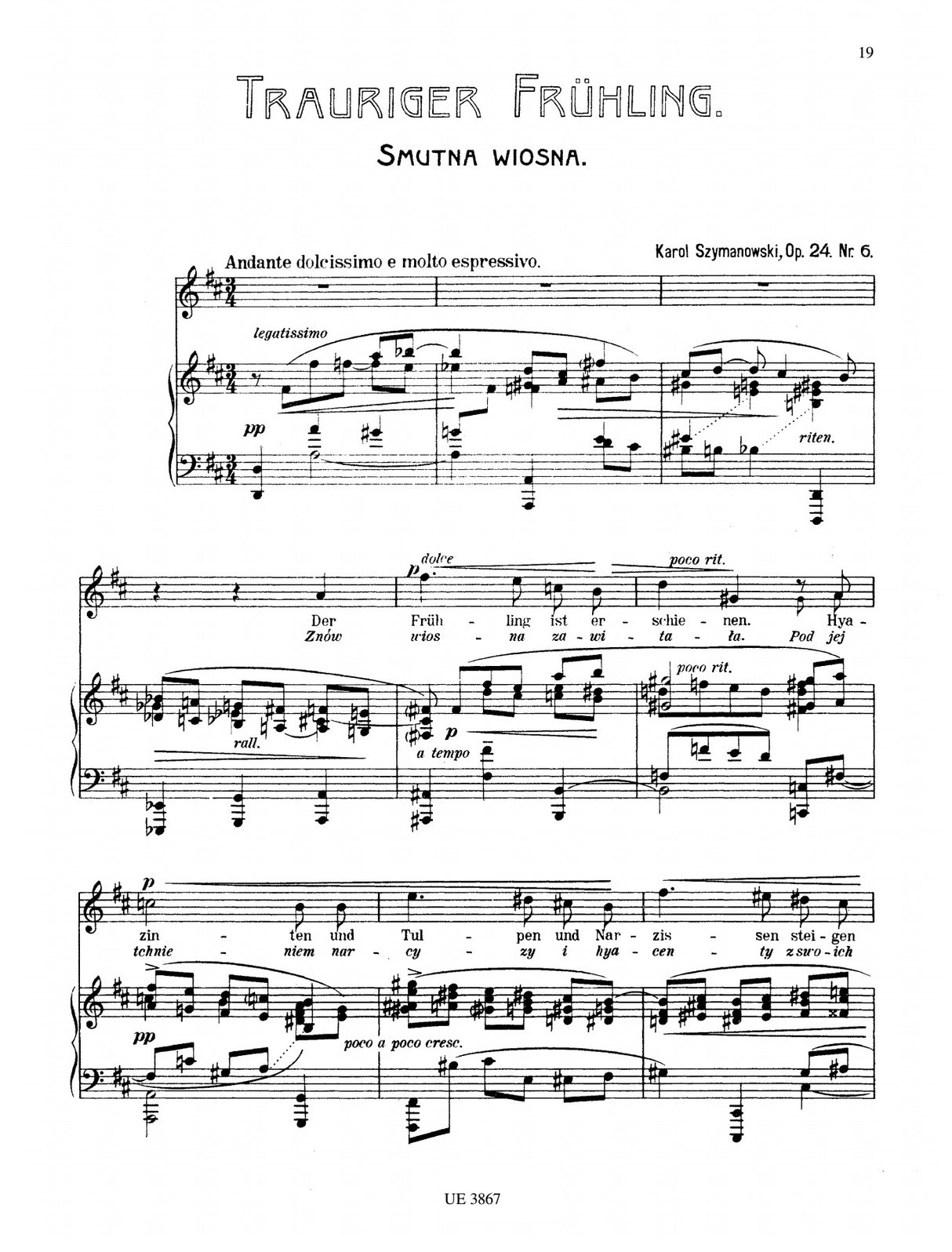 Szymanowski: Love Songs of Hafiz, Op. 24