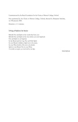 Muhly: A Song of Ephrem the Syrian