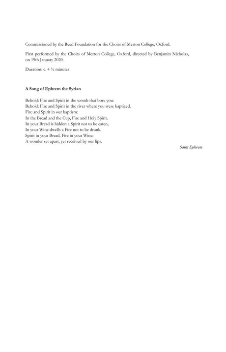 Muhly: A Song of Ephrem the Syrian