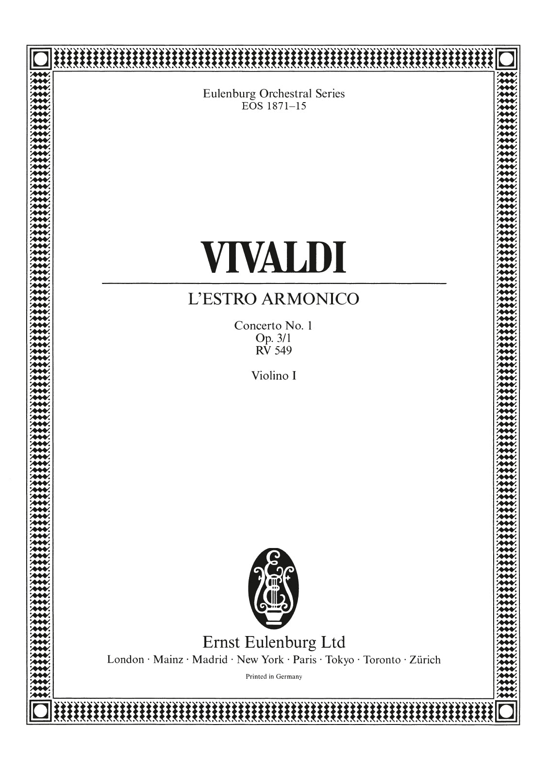 Vivaldi: L'Estro Armonico, RV 549, Op. 3, No. 1