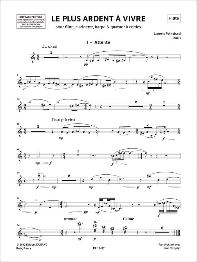 Petitgirard: Le Plus Ardent à Vivre