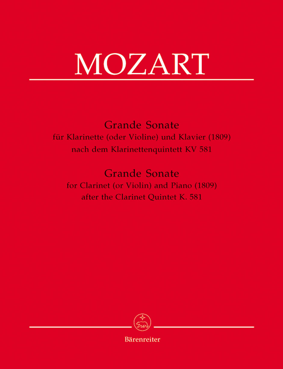 Mozart: Grande Sonata for Clarinet (or Violin) and Piano in A Major