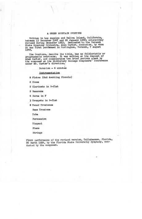 Stevens: A Green Mountain Overture