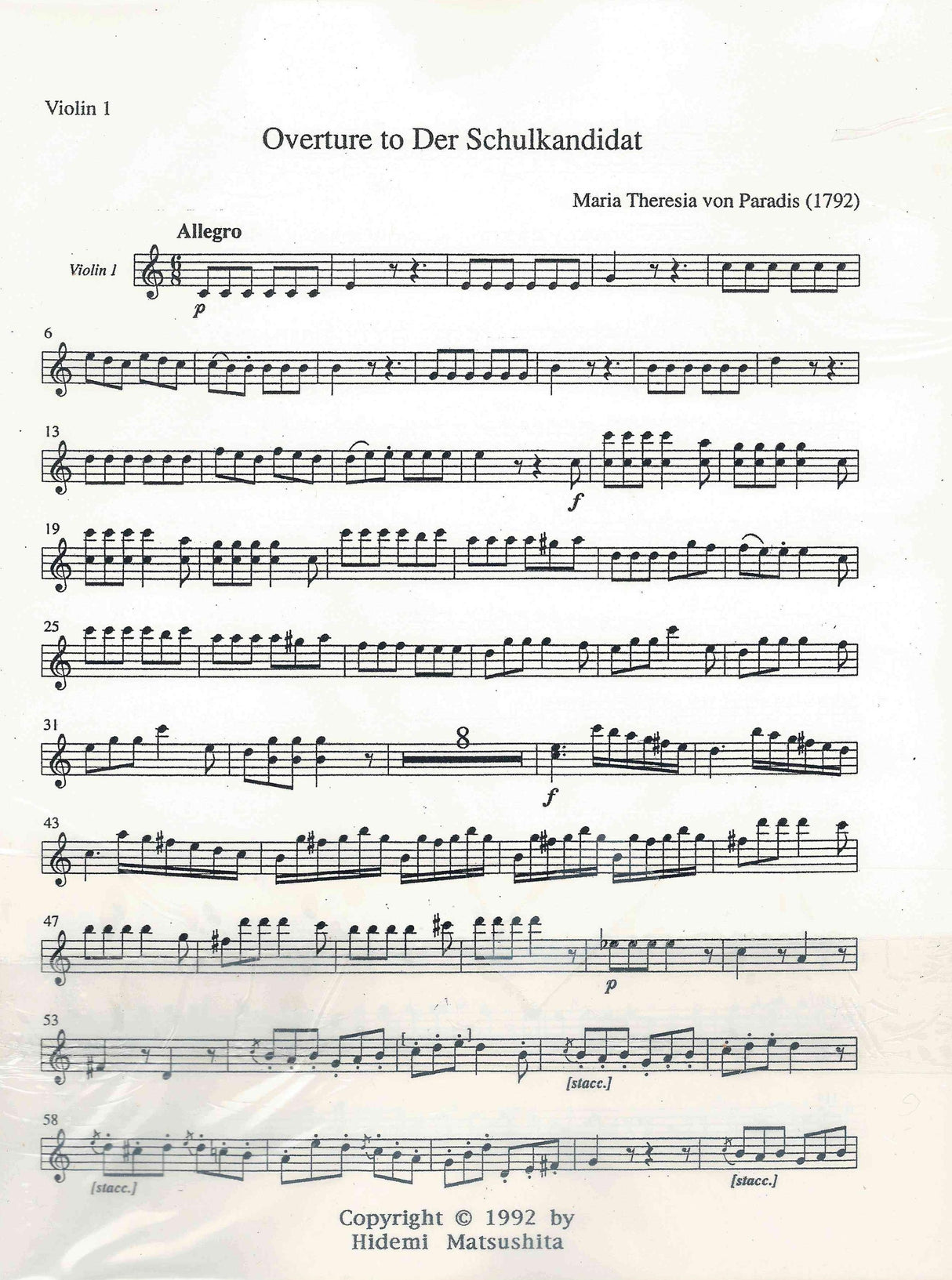 Paradis: Overture der Schulkandidat