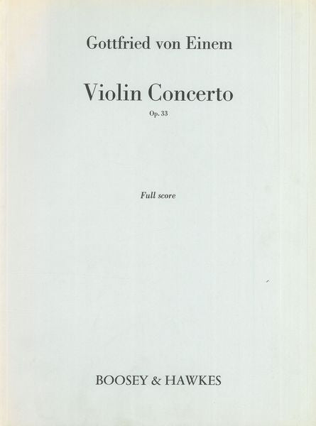 Einem: Violin Concerto, Op. 33