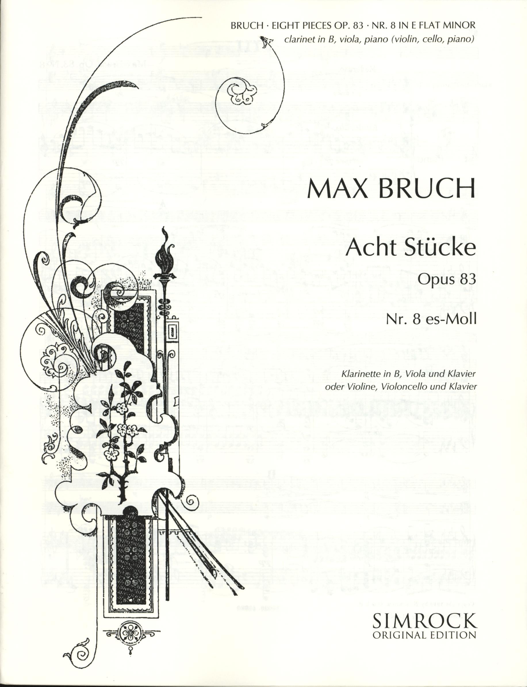 アート・デザイン・音楽 MAX BRUCH/ KONZERT Op.88a SIMROCK Bruch: Eight Pieces, Op. 83, No. 8 – Ficks Music