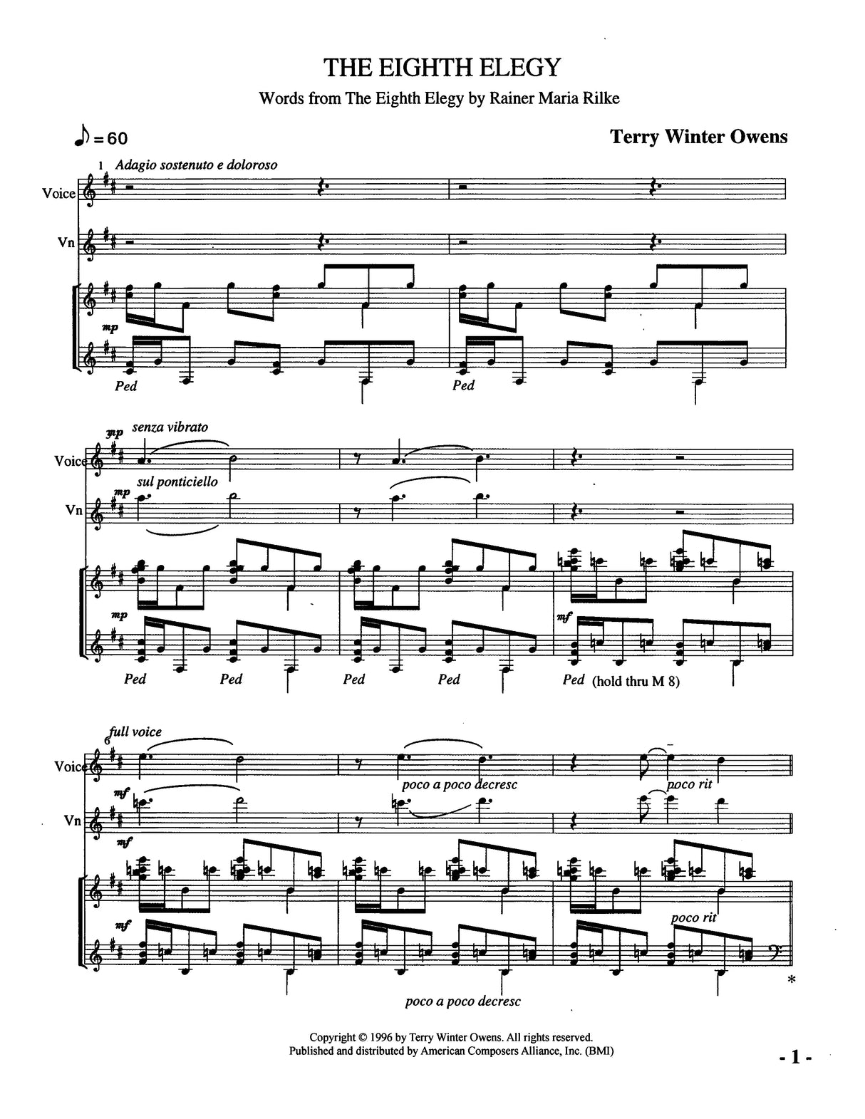 T.W. Owens: The Eighth Elegy