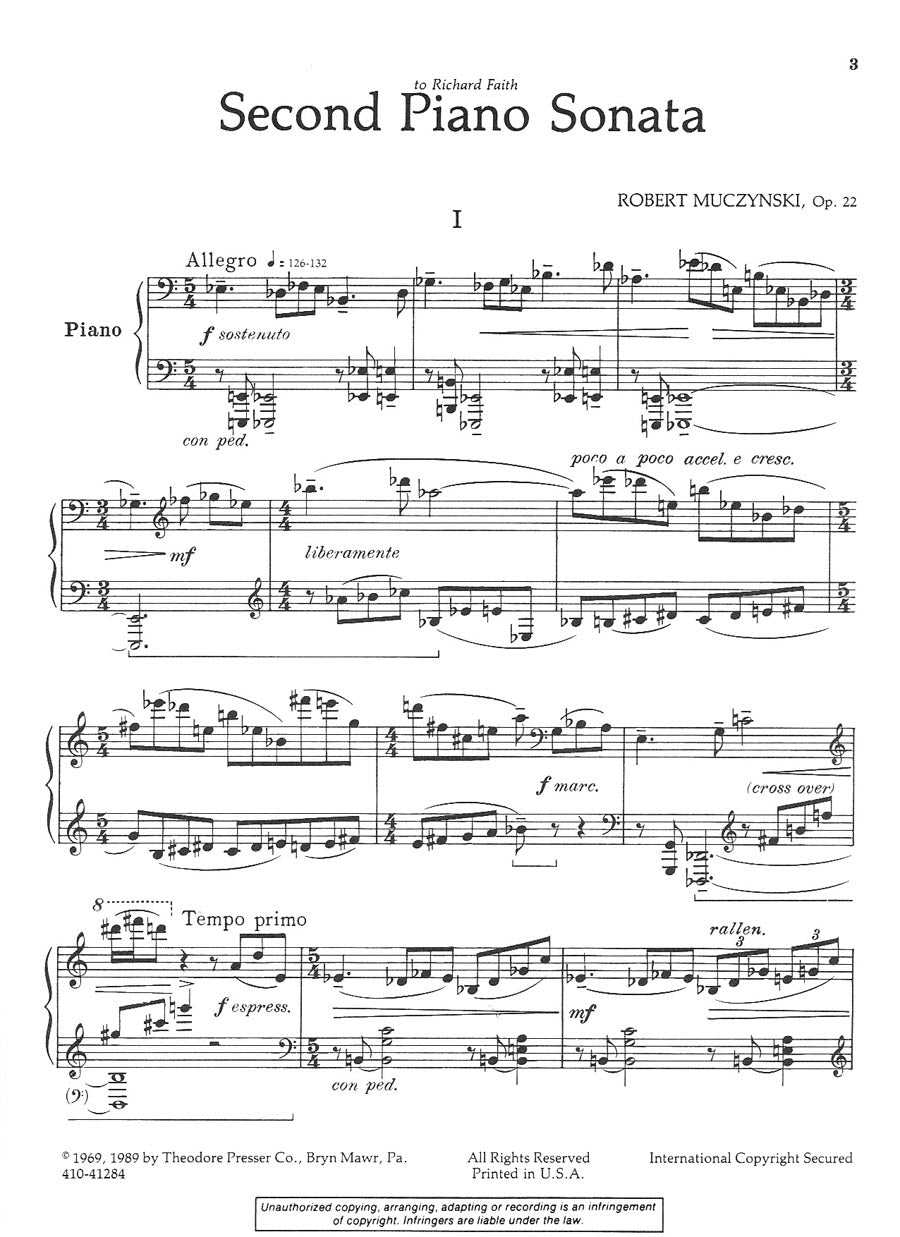 Muczynski: Second Piano Sonata, Op. 22