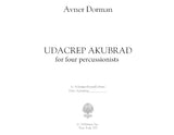 Dorman: Udacrep Akubrad (arr. for percussion quartet)