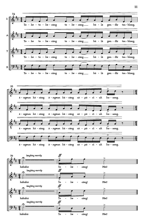 Tokecang (arr. for SATB Choir)