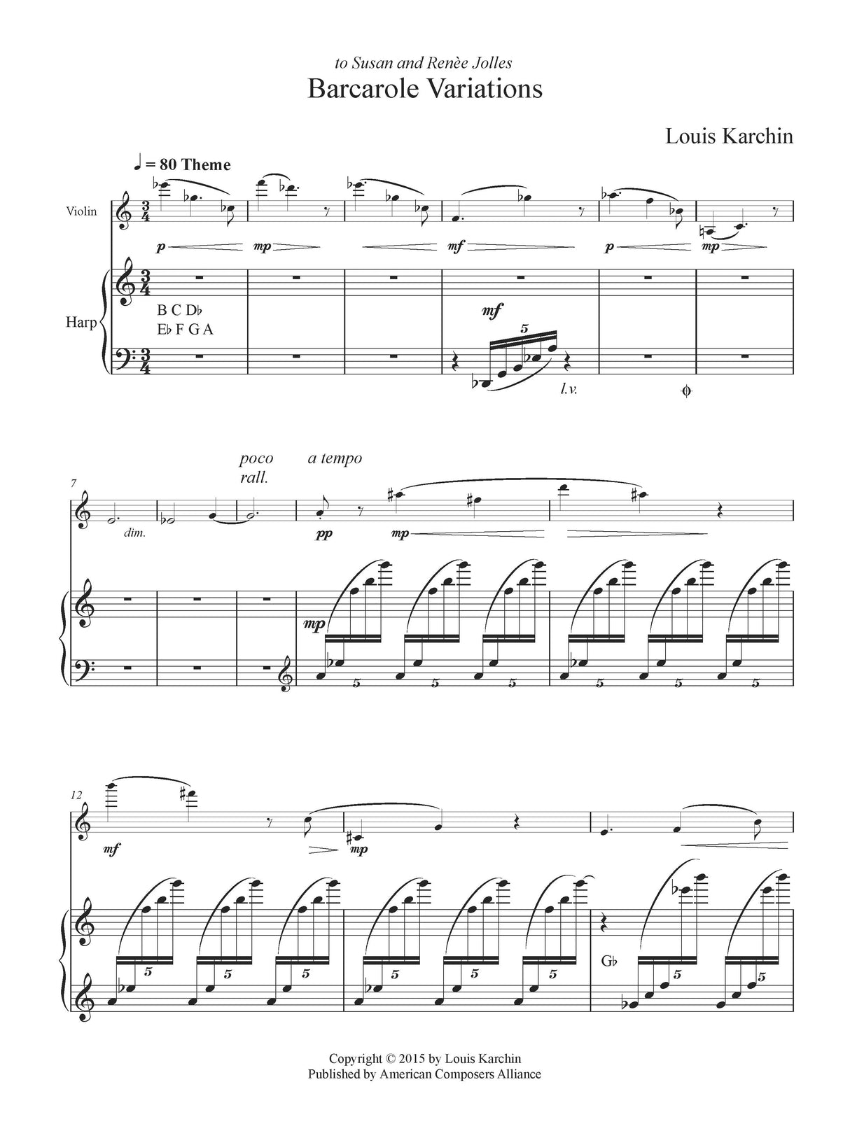 Karchin: Barcarole Variations