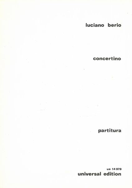 Berio: Concertino for Clarinet, Violin, Harp, Celesta and Strings