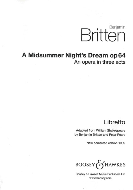 Britten: A Midsummer Night's Dream, Op. 64
