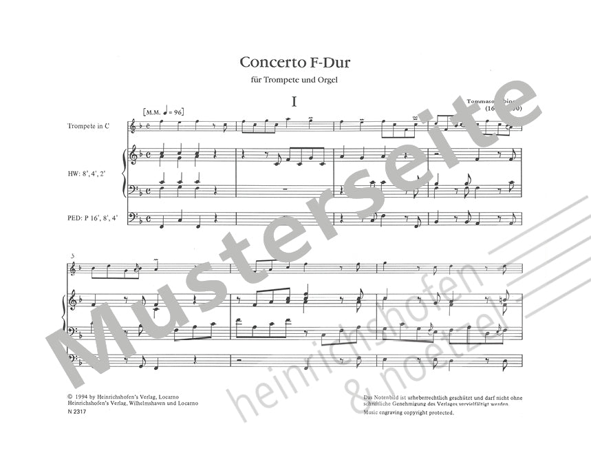 Albinoni: Concerto in F Major (arr. for trumpet & organ)