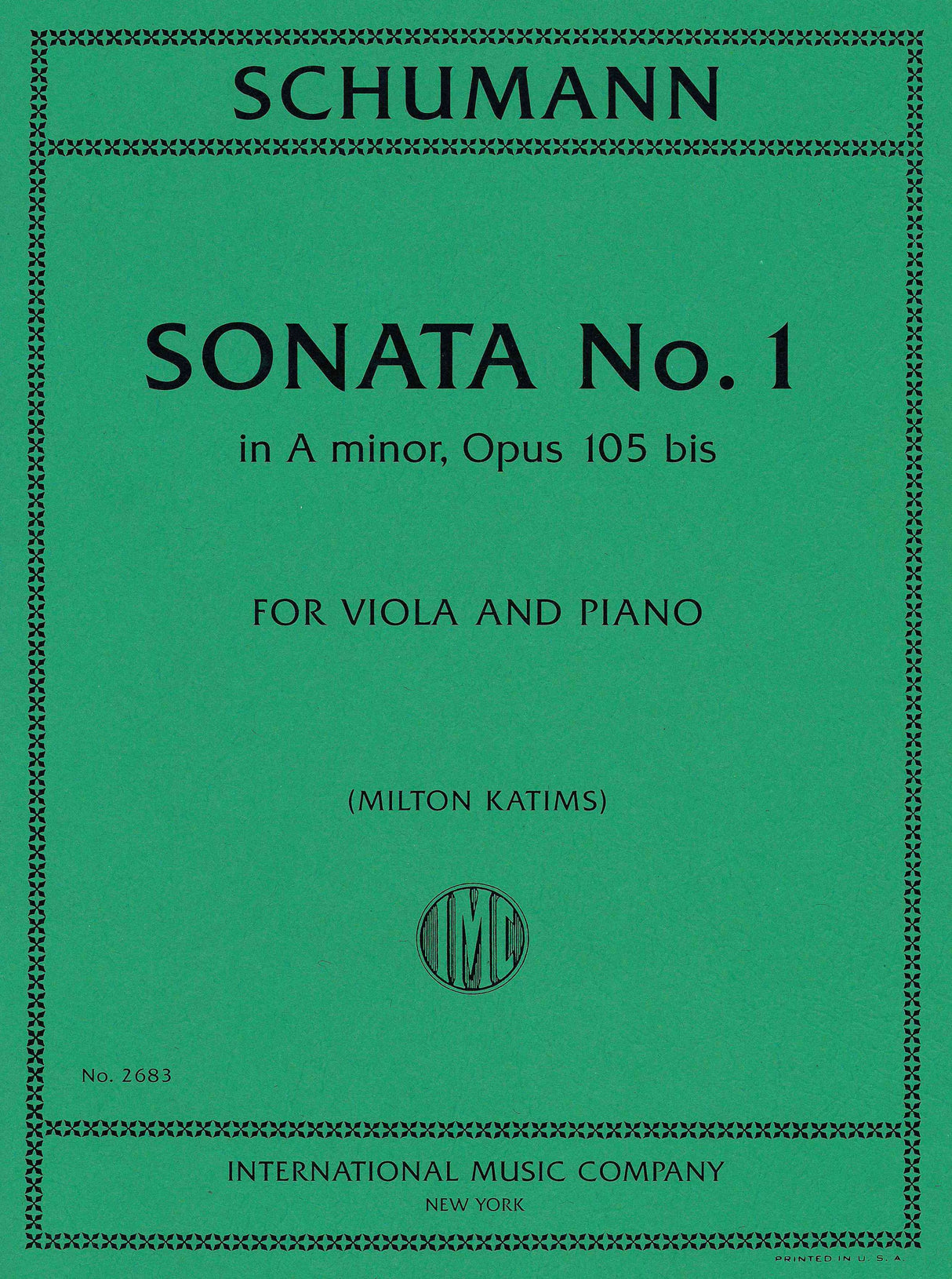 Schumann: Sonata No. 1 in A Minor, Op. 105 (arr. for viola & piano)bis