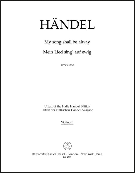 Handel: My song shall be alway, HWV 252
