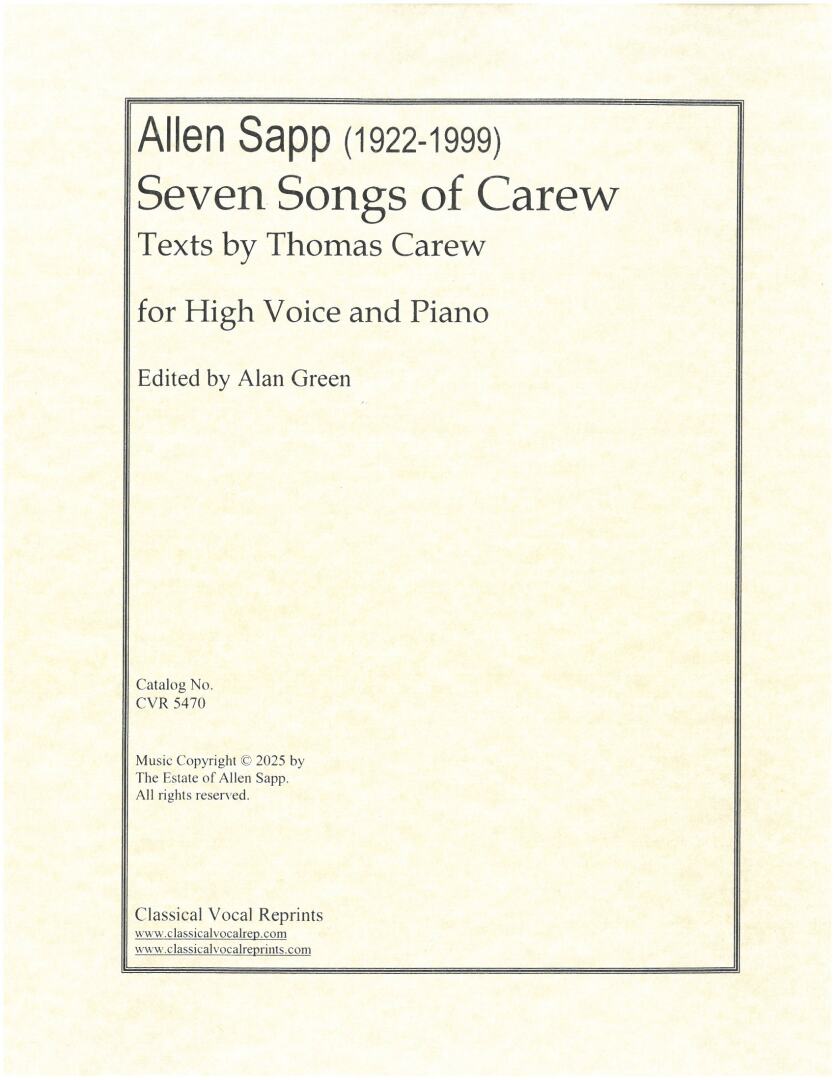 Sapp: Seven Songs of Carew