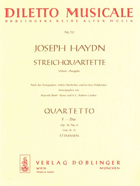 Haydn: String Quartet in F Major, Hob. III:73, Op. 74, No. 2