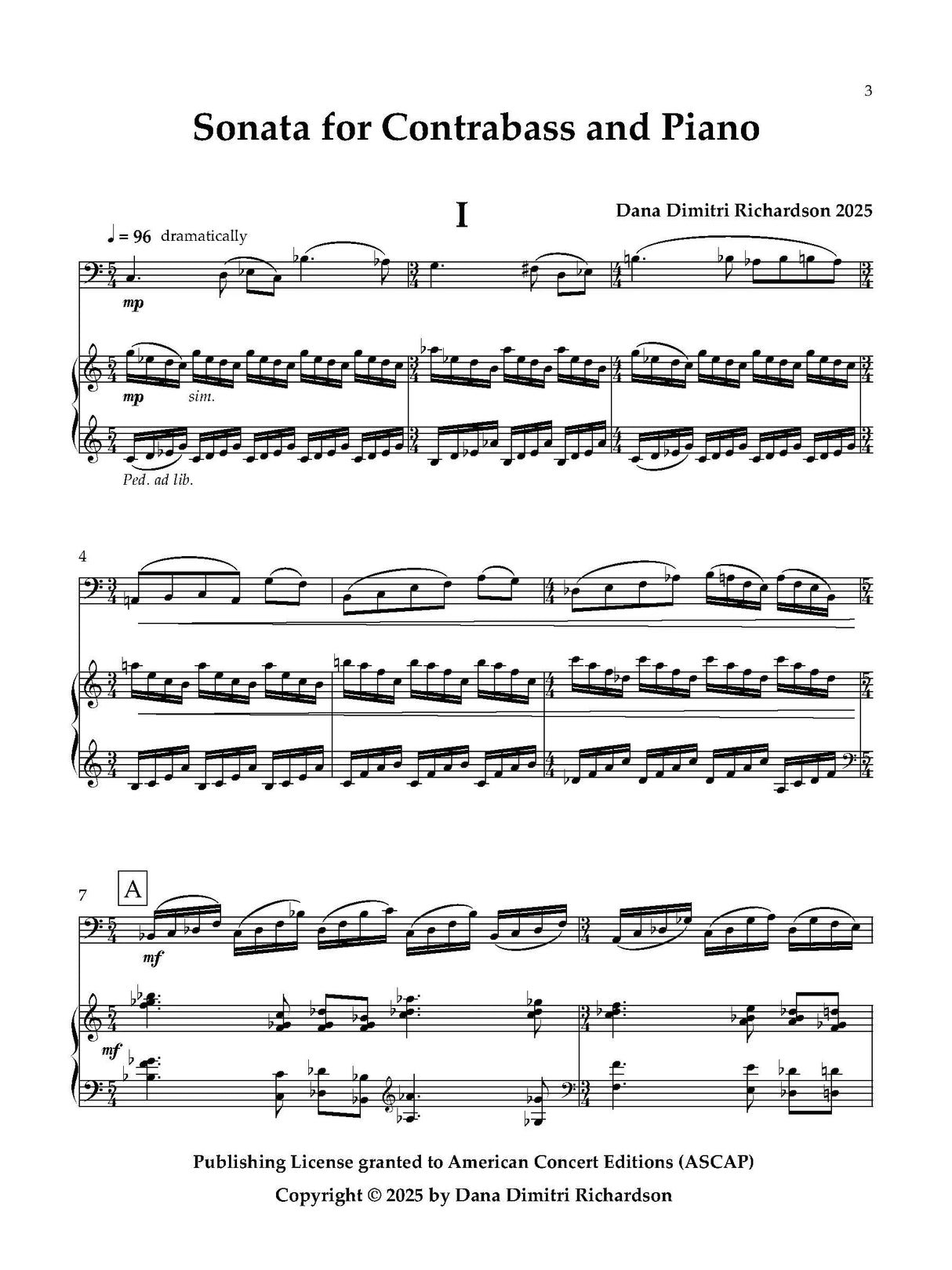 D. Richardson: Double Bass Sonata