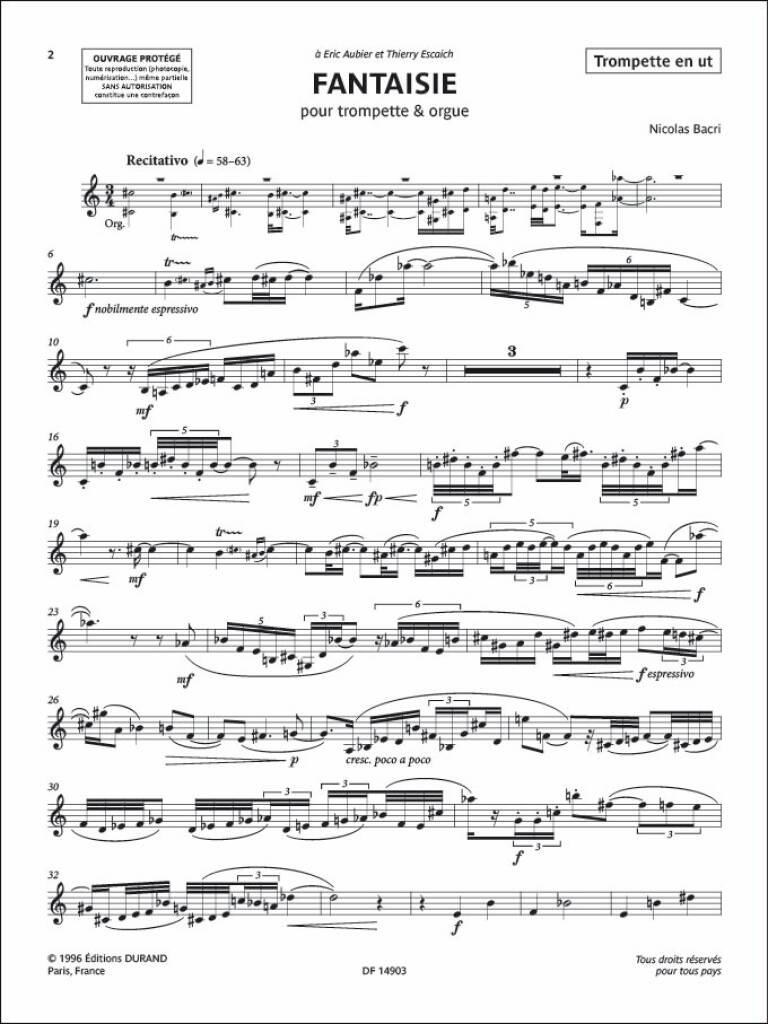 Bacri: Fantaisie, Op. 48