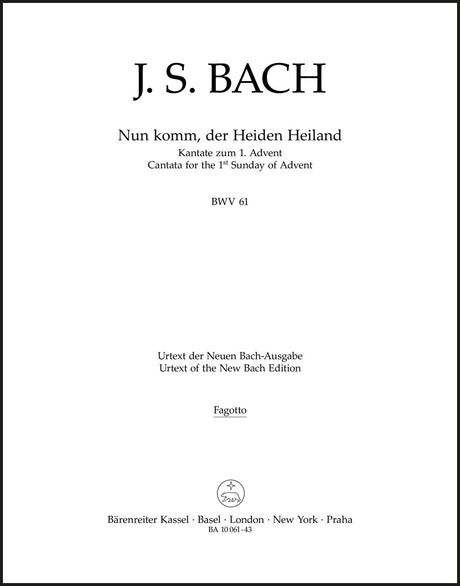 Bach: Nun komm, der Heiden Heiland, BWV 61