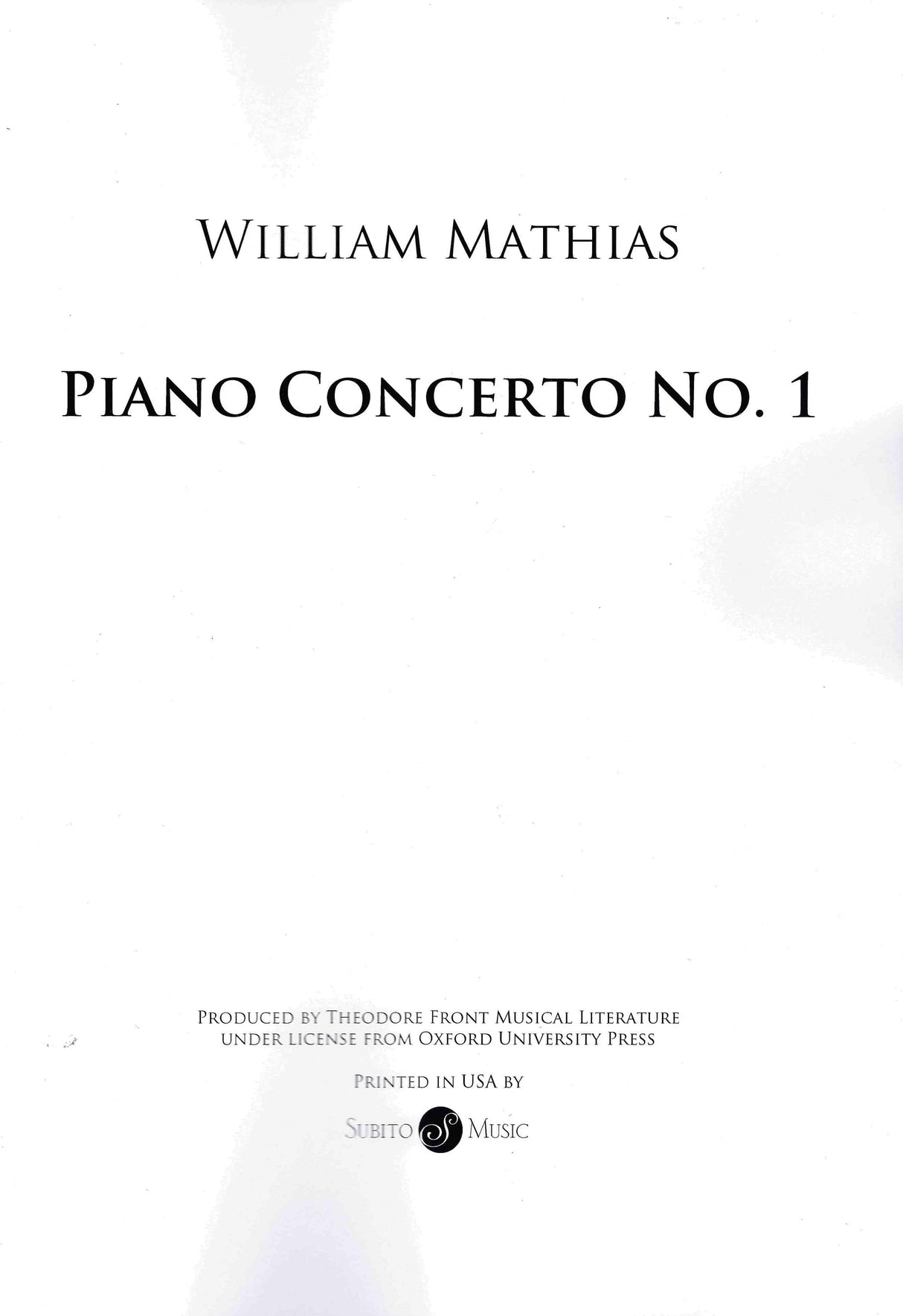 Mathias: Piano Concerto No. 1