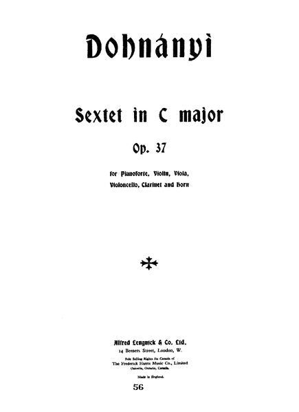 Dohnányi: Sextet in C Major, Op. 37