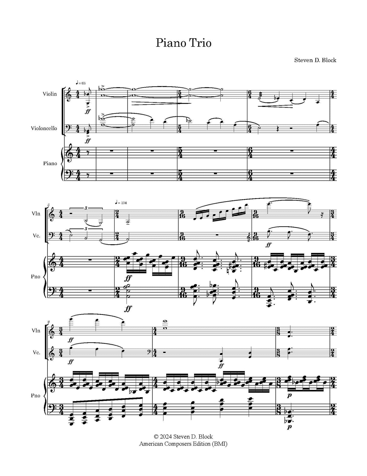 S. Block: Piano Trio