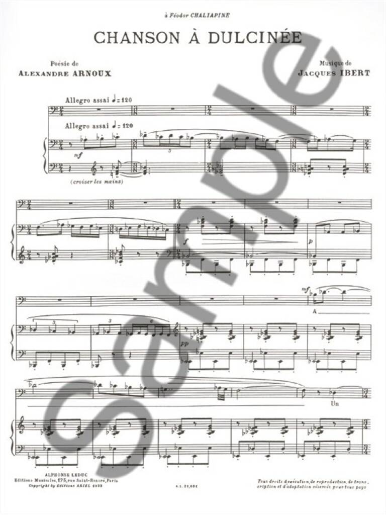 Ibert: Chanson à Dulcinée