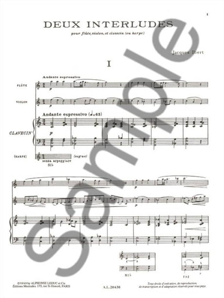 Ibert: 2 Interludes