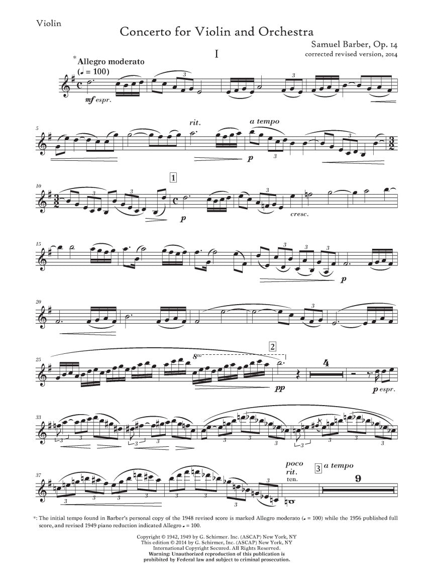 Barber: Violin Concerto, Op. 14